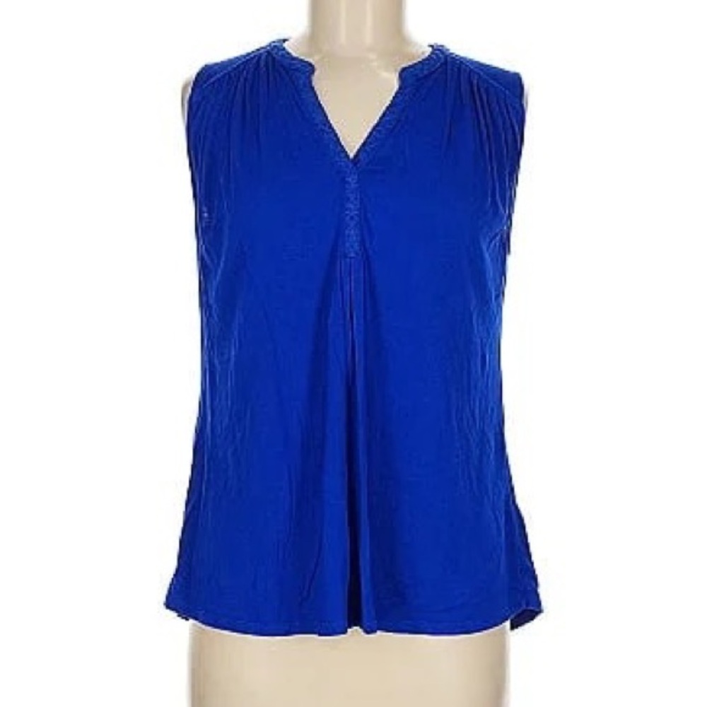 Royal Blue Sleevless Button Top